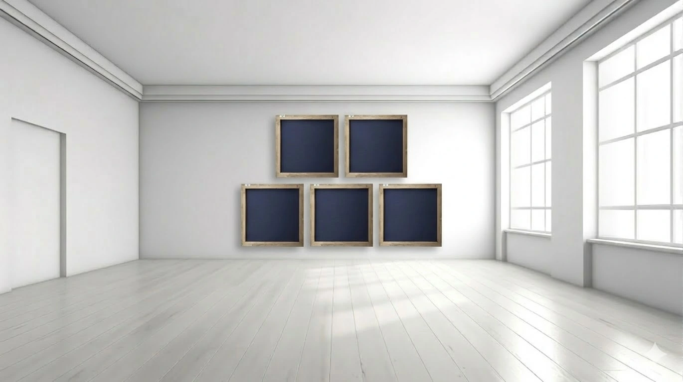 Moderne woonkamer met akoestische panelen aan de muur voor betere geluidskwaliteit